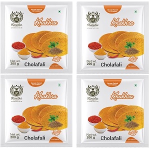 kanidha cholafali khakhra 800g pack of 4  authentic gujarati snack  crunchy amp tasty  healthy roasted namkeen  high-fiber travel-friendly khakhra for tea time amp anytime snacking
