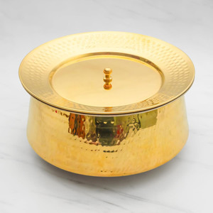 Kansakruti Brass Hammered Kalai Coated Handi with
