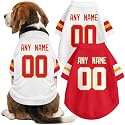 Kansas Dog Clothes Jersey Style Custom Pet T Shirt with Personalized Name Number for Small Medium Large Dogs