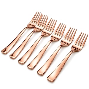kanshita39s rasoiware stainless steel rose gold fork set of 6 16 cm  premium dinner forks for home kitchen amp dining table  elegant cutlery set