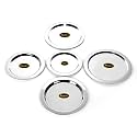 Kanshita's Rasoiware Stainless Steel Heavy Gauge Ciba/Lids/Tope Cover Set of 5 (16.8cm, 18.7cm, 19.8cm, 21.2cm, 22.4cm), Silver