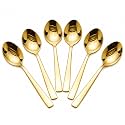 Kanshita's Rasoiware Stainless Steel Golden Tea Spoon Set of 6, 13.5 cm | Premium Small Spoons for Tea, Coffee, Desserts & Snacks | Elegant Dining Cutlery