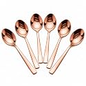 Kanshita's Rasoiware Stainless Steel Rose Gold Tea Spoon Set of 6, 13.5 cm | Small Spoons for Tea, Coffee, Desserts &amp; Snacks | Premium Dining Cutlery