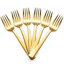 Kanshita's Rasoiware Stainless Steel Gold Fork Set of 6, 16.5 cm Dinner Forks, Premium Cutlery Set for Home, Kitchen &amp; Dining Table, Housewarming Gift