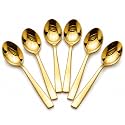 Kanshita's Rasoiware Stainless Steel Golden Table Spoon Set of 6, 16 CM | Premium Gold Finish Spoons for Dining, Home &amp; Kitchen | Reusable Cutlery Set for Meals, Desserts &amp; Housewarming Gift