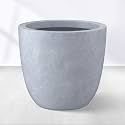 Kante Blue Gray Concrete Planter 14" Dia All-Weather Round Accent Pot