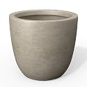 Kante Small Round Bowl Weathered Concrete Planter 10" Dia, Outdoor