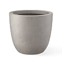 Kante Weathered Concrete Planter 10" Dia All-Weather Round Small Pot
