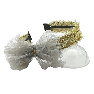 floral flower metal fringe hairband hair accessories for girls women for party grey