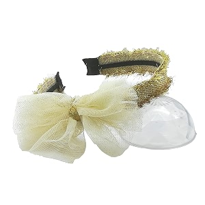 floral flower metal fringe hairband hair accessories for girls women for party white