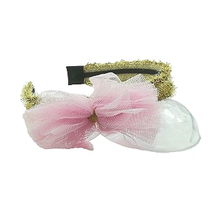 floral flower metal fringe hairband hair accessories for girls women for party light pink