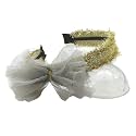 Floral Flower Metal Fringe Hairband Hair Accessories for Girls Women for Party, Grey