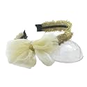 Floral Flower Metal Fringe Hairband Hair Accessories for Girls Women for Party, White