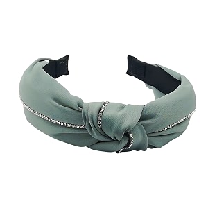 rhinestone solid fabric knot plastic hairband hair accessories for girls and women livid - multicolor