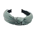 Rhinestone Solid Fabric Knot Plastic Hairband Hair Accessories for Girls and Women, Livid - Multicolor