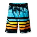 Kanu Surf Boys' Victor Stripe Quick Dry Beach Board Shorts Swim Trunk