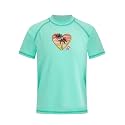 Kanu Surf Girls' Jade Rash Guard UPF 50+ Sun Protection Short Sleeve Swim Shirt