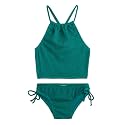 Kanu Surf Girls Daisy UPF 50 Beach Sport Halter Tankini 2-Piece Swimsuit