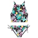 Kanu Surf Girls Daisy UPF 50 Beach Sport Halter Tankini 2-Piece Swimsuit