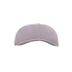 buckwheat hulls filled crescent shaped multipurpose meditation amp yoga zafu cushion for healthy posture with removable outer cotton cover - solid lilac with piping l 50 x w 20 cm
