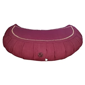 buckwheat hulls filled multipurpose meditation amp yoga zafu cushion for healthy posture with removable outer cotton cover berry- l 50 x w 20 cm