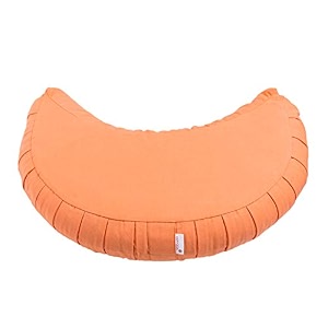 buckwheat hulls filled multipurpose meditation amp yoga zafu cushion for healthy posture with removable outer organic cotton mix cover rust orange- l 50 x w 20 cm