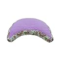 Buckwheat Hulls Filled Multipurpose Meditation &amp; Yoga Quilted Plus Printed - Crescent Cushion for Healthy Posture with Removable Outer Cotton Cover (Purple - L 50 x W 20 cm)