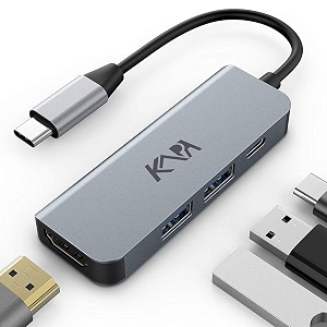 kapa usb c type hub 4 in 1 adapter aluminium multi port dongle type-c to usb a ports 4k hdmi port pd charging port for macbook proair lenovo dell samsung dex other type c phones amp devices