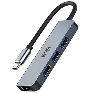 kapa usb c type hub 4 in 1 adapter aluminium multi port dongle type-c to usb 30 amp usb 20 for macbook dell lenovo and other type c phones amp devices
