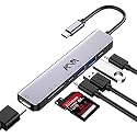 Kapa USB C Type HUB 7 in 1 Adapter, Aluminium Multi Port Dongle Type-C to USB 3.0/2.0 Port, 4K HDMI, PD 3.0 Charging Port, SD/TF Reader for MacBook, Chromebook, DELL Other Type C Phones &amp; Devices