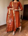 KAPDEWALA Embroidered Kurta Churidar Dupatta Set