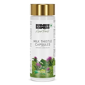kapiva milk thistle capsules 120n  with 70 silymarin  supports liver amp immune system  vegan preservative-free  liver detox supplement