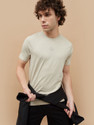 Kappa Solid Men Round Neck Beige T-Shirt