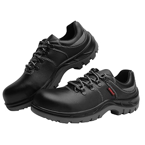Karam FS15 Black Leather Sporty Safety Shoes