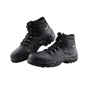 KARAM FS231 High Ankle Buff Black Grain Leather Safety Shoes for Men | Single Density with Steel Toe | Antistatic, Antislip, Oil & Heat Resistant | Size-09