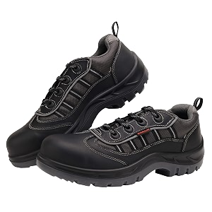 karam fs62 buff black leather safety shoes for men  fiber toedouble density tpu sole  antistatic antislip oil amp heat resistant