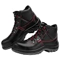 KARAM FS21 Black Leather Safety Shoes for Men | Double Density with Steel Toe | Antistatic, Antislip, Oil &amp; Heat Resistant | Size-11