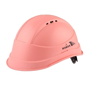 karam pn545 safety helmet for men industrial amp construction helmet  slider type adjustment with adjustable chin strap  ventilation amp side slot for attachment  en certified hard hat  pink