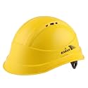 KARAM PN545 Safety Helmet for Men Industrial &amp; Construction Helmet | Slider Type Adjustment with Adjustable Chin Strap | Ventilation &amp; Side Slot for Attachment | EN Certified Hard Hat | Lemon Yellow