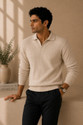 KaramKar Self Design Collared Neck Casual Men