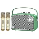 Karaoke Machine, 120W Peak Bluetooth Karaoke Speaker with 2UHF Microphones, Small PA System for Adults Kids with Bass/Trable/Echo Adjustment, Supports TF/USB/AUX/Live/Instruments for Home Party Events