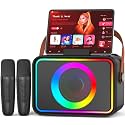Karaoke Machine for Kids Adults,Bluetooth Speaker 2 Wireless Microphones