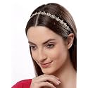 Karatcart Gold-Plated White Kundan-Studded Handcrafted Hairband