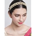 Karatcart Gold-Plated White Kundan-Studded Handcrafted Hairband