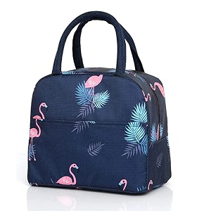 kardiff insulated lunch bag for kids women small lunch leakproof bag for office work school picnic beach office outdoor picnic bag dblue flamingo