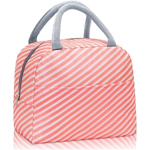 kardiff insulated lunch bag for kids women small lunch leakproof bag for office work school picnic beach office outdoor picnic bag orange stripes