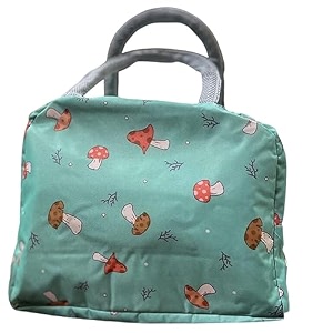 kardiff insulated lunch bag for kids women small lunch leakproof bag for office work school picnic beach office outdoor picnic bag green mashroom