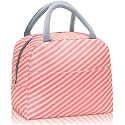 KARDIFF Insulated Lunch Bag for Kids, Women Small Lunch Leakproof Bag for Office, Work, School, Picnic Beach, Office, Outdoor Picnic Bag (Orange Stripes)