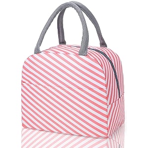 kardiff insulated lunch bag for women small lunch leakproof bag for office work school picnic beach office outdoor gymor travel pink stripes