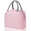 KARDIFF Insulated Lunch Bag for Women Small Lunch Leakproof Bag for Office, Work, School, Picnic Beach, Office, Outdoor, Gymor Travel (Pink Stripes)